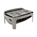 8L Chafing Dish 2x 1/2GN Food Warmer | Commercial 201 Stainless Steel Bain Marie