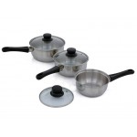 Cook Pots Stainless Steel Saucepans 6pc Set