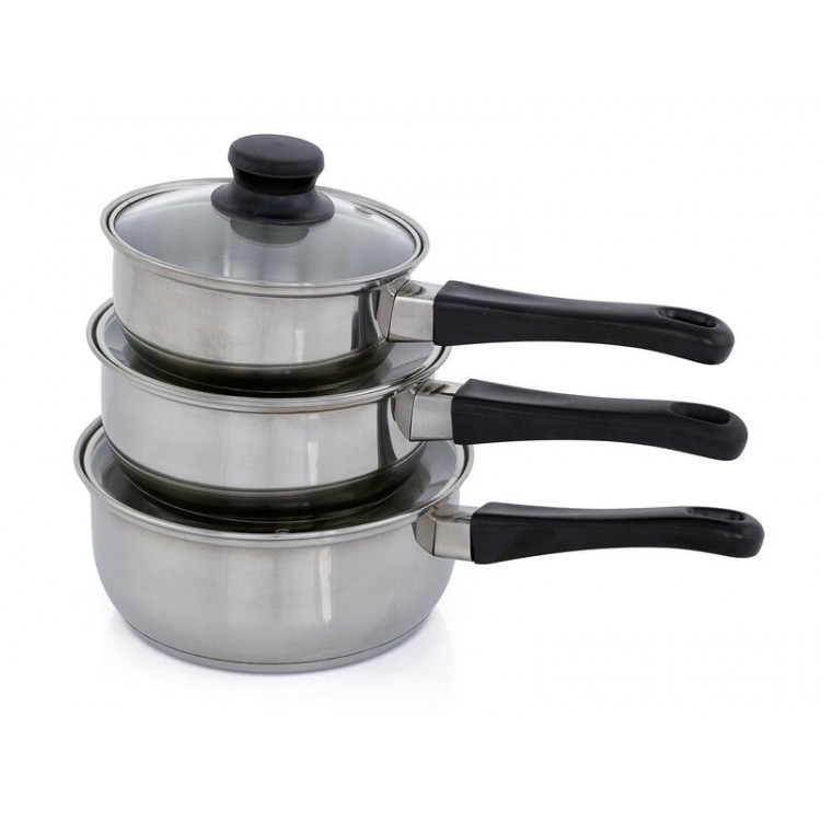 Cook Pots Stainless Steel Saucepans 6pc Set