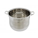 32cm Stainless Steel Stock Pot with Lid - 19L - All Stoves & Induction