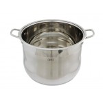 34cm Stainless Steel Stock Pot with Lid - 22L - All Stoves & Induction