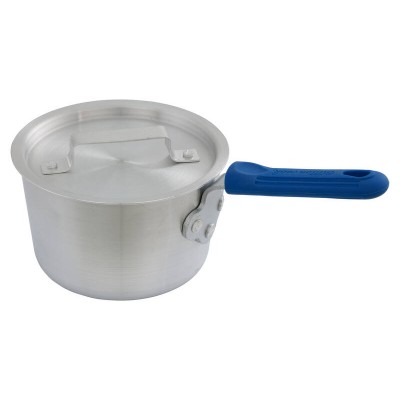 15cm Aluminium Saucepan Cooking Pot with Lid - Cool Silicone Grip
