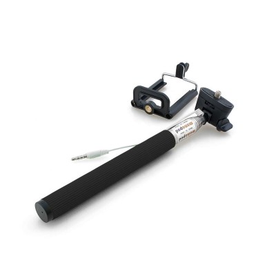 Selfie Stick Monopod Cable Trigger & Mount BLACK
