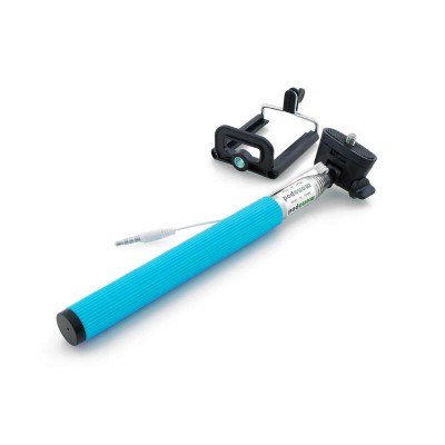 Selfie Stick Monopod Cable Trigger & Mount BLUE