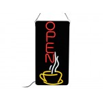 LED Neon OPEN with CUP Graphic Sign - Shop Signs - 30x58cm