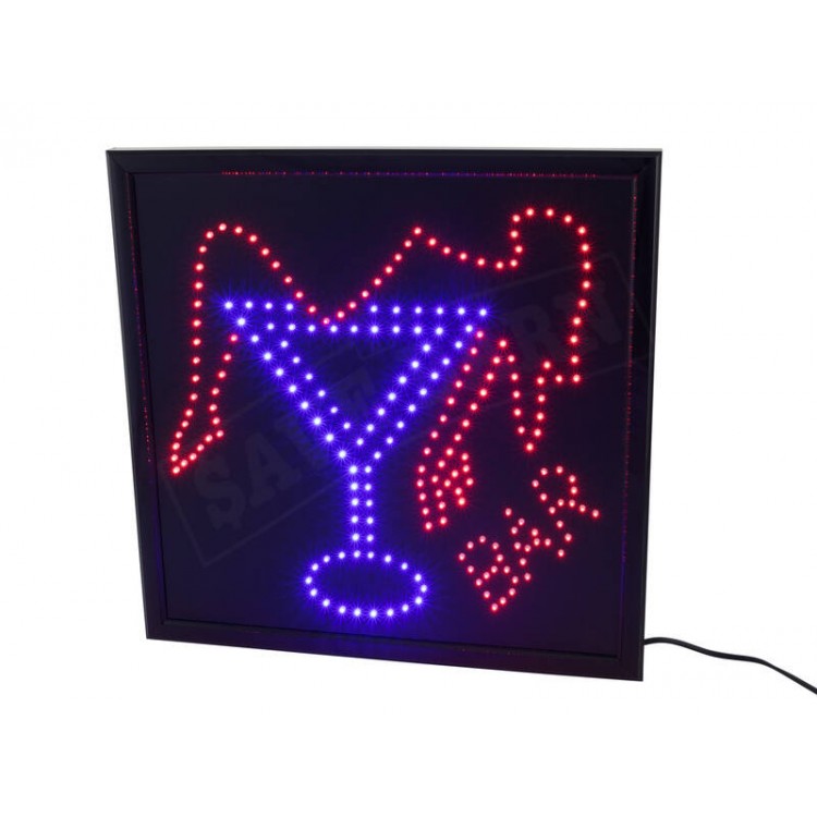LED Sign BAR - Girl in a Glass - 48x48CM