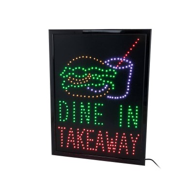 LED Sign DINE IN TAKEAWAY 60x45CM
