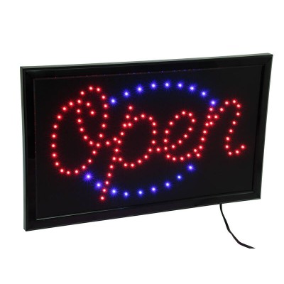 LED Open Shop Signage - 55cm x 33cm Hanging Sign