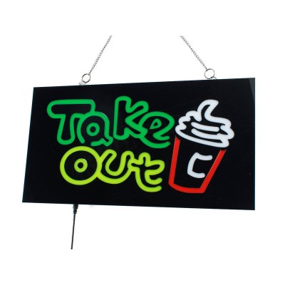 LED Light Signs Signage - TAKE OUT - 43x23CM *RRP $65.00