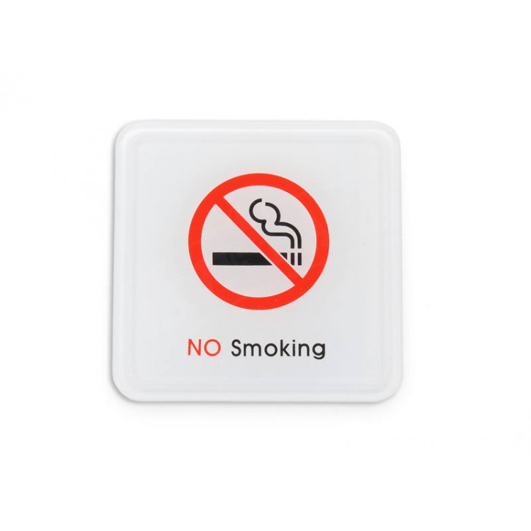 NO SMOKING Sign Stick-On 10x10cm