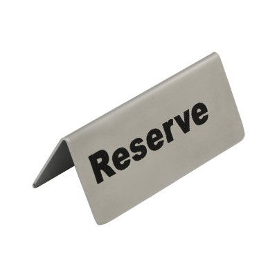 'Reserve' - Double Sided Restaurant Table Reservation Sign - Stainless Steel