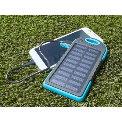 5,000mAh Portable USB Power Bank with Solar Charger & LED Light
