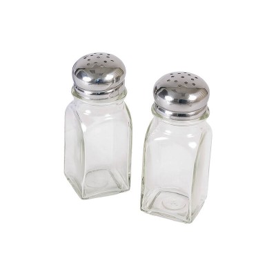 Salt & Pepper Shakers Glass with S/S Screw Tops