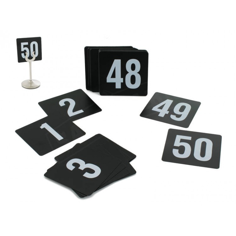 Table Number Set 1 - 50 Black