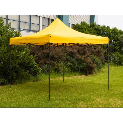 3x3m Gazebo Lawn Marquee | Pop Up Tent | YELLOW Roof Awning | Outdoor Shade