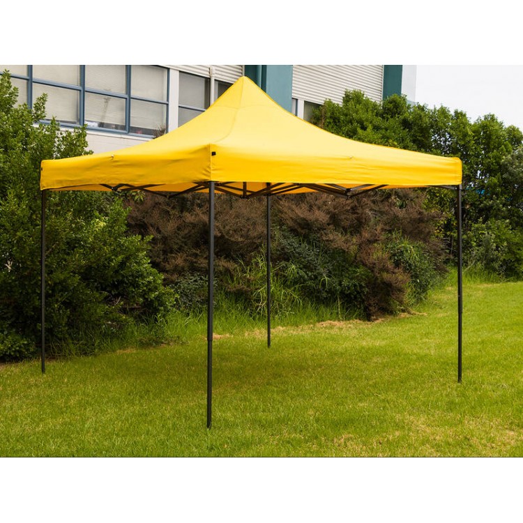 3x3m Gazebo Lawn Marquee | Pop Up Tent | YELLOW Roof Awning | Outdoor Shade