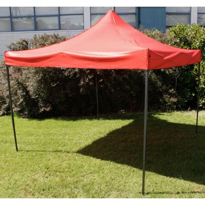 3x3m Gazebo Lawn Marquee | Pop Up Tent | RED Roof Awning | Outdoor Shade