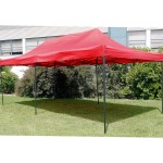 6x3m Gazebo Lawn Marquee | Pop Up Tent | RED Roof Awning | Outdoor Shade