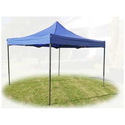 3x3m Gazebo Lawn Marquee | Pop Up Tent | BLUE Roof Awning | Outdoor Shade