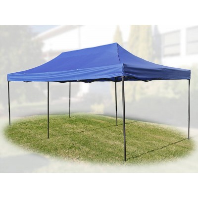 6x3m Gazebo Lawn Marquee | Pop Up Tent | BLUE Roof Awning | Outdoor Shade