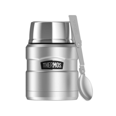 Thermos King 470ml Stainless Steel Hot/Cold Flask with Folding Spoon