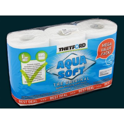 Toilet Rolls 6pack Quick Dissolve Aquasoft Toilet Paper
