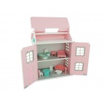 Dolls House with 10 Piece Furniture Play Set | Kids Wooden Toys & Games
