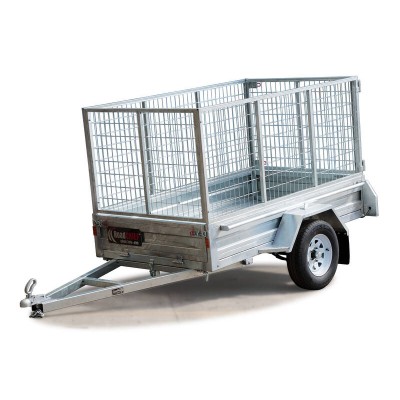 7x4 Trailer Caged - RoadChief Tilting Deck with 900mm High Cage