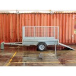 RoadCHIEF Trailer 8x5 Single Axle Rear Loading Ramp with 900mm cage