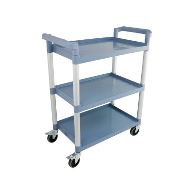 3 Tier Trolley Service Cart | 3x Shelf Tray | Commercial Kitchen Cleaning