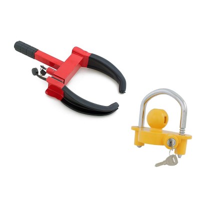 Locking Wheel Clamp & Trailer Towball Coupling Lock | Anti-Theft Security