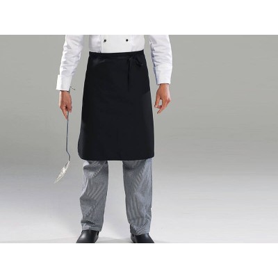 Chefs Waist Apron with Pocket - 59cm Long - Black