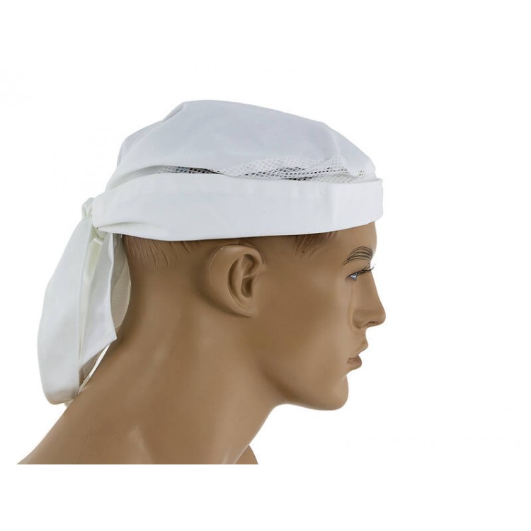 Chefs Bandanna Cap Head Cover Hat Polycotton - White
