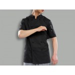Chefs Double Breasted S/Sleeve Black Jacket - XL