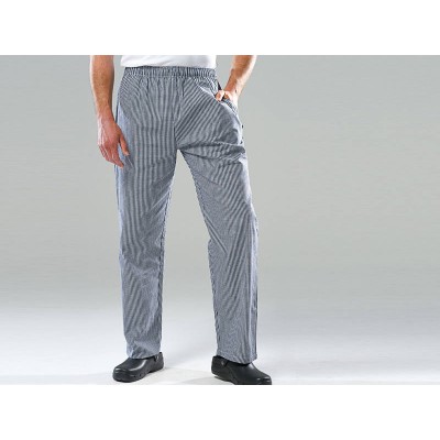 3XL Chequered Chef's Trousers Pants - Black & White - Elastic Waist