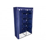 Portable Wardrobe Organiser Double 172cm High - Blue