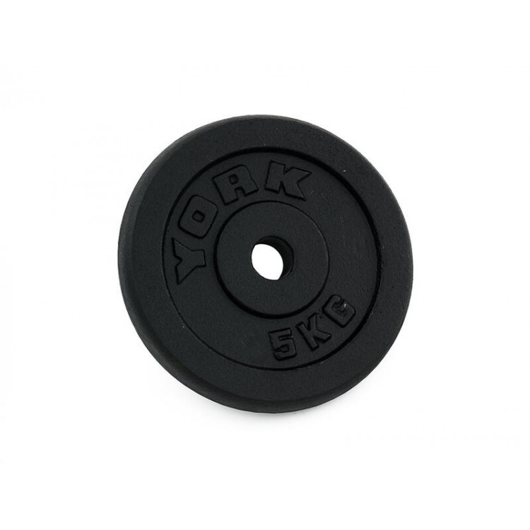 York Cast Iron Weight Lifting Plate 5kg - Single